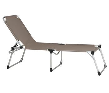 Siena Garden Dreibeinliege XXL, ca. B69,5/H86/T209 cm, Taupe - Aluminium / Textilien
