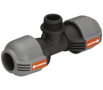 GARDENA Sprinklersystem T-Stück 3/4'', Außengewinde, Grau / Schwarz