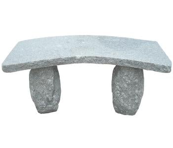 Dehner Granit-Gartenmöbel - Gartenbank, gebogen, 2-Sitzer, Grau Granit