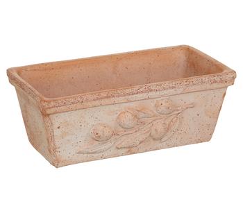 Degrea Terrakotta-Blumenkasten mit Olivendekor - Terrakotta