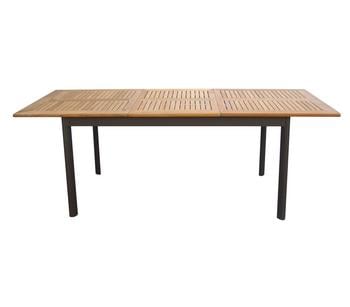 Dehner Teak-Ausziehtisch Colmar, ca. B152-210/H76/T89 cm, Braun - Aluminium / Teakholz