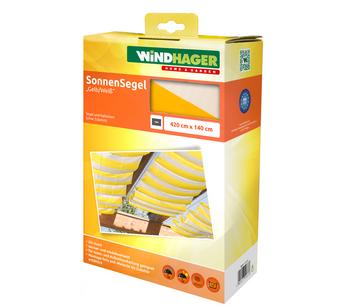 Windhager Sonnensegel, rechteckig, ca. B420/T140 cm, Gelb / Weiß - Polyester