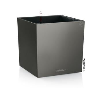 LECHUZA CUBE, All-in-One Set, Dunkelgrau - Kunststoff