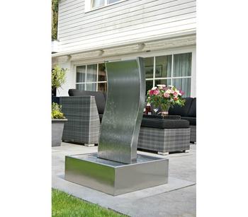Ubbink Edelstahl-Gartenbrunnen Genova, ca. B60/H110/T60 cm, Silber - Edelstahl