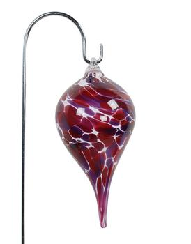 MP Glaszauber Glas-Minizwiebel mit Stab, ca. Ø10/H65 cm, Pink / Lila Weiß - Glas