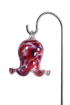 MP Glaszauber Glas-Miniglocke mit Stab, ca. Ø8/H65 cm, Pink / Lila Weiß - Glas