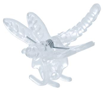 3 x Stabtrend Orchideenclip Libelle, Transparent - Kunststoff - Mindestbestellmenge: 3 Stk.