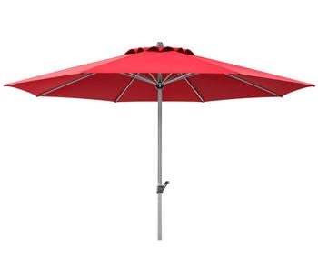 Schneider Premium Sonnenschirm Gemini, rund, ca. Ø360 cm, Dunkelrot - Aluminium / Polyester