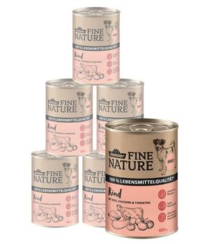Dehner Fine Nature Nassfutter für Hunde Adult, Rind mit Reis, Zucchini & Tomate