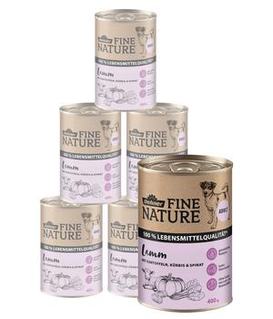 Dehner Fine Nature Nassfutter für Hunde Adult, Lamm mit Kartoffeln, Kürbis & Spinat