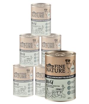 Dehner Fine Nature Nassfutter für Hunde Adult, Wild mit Sellerie, Karotten & Zwetschgen