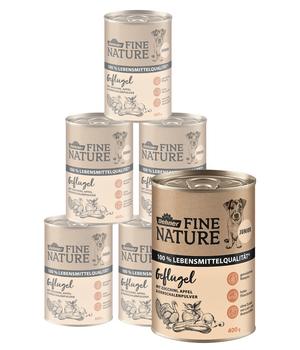 Dehner Fine Nature Nassfutter für Hunde Junior, Geflügel mit Zucchini, Apfel & Eierschalenpulver