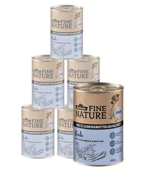 Dehner Fine Nature Nassfutter für Hunde Senior, Ente mit Topinambur & Karotten