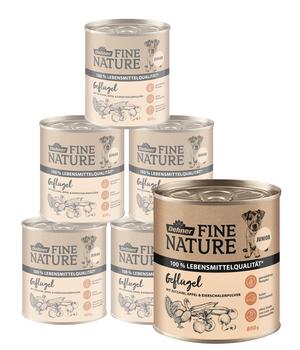 Dehner Fine Nature Nassfutter für Hunde Junior, Geflügel mit Zucchini, Apfel & Eierschalenpulver