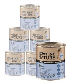 Dehner Fine Nature Nassfutter für Hunde Senior, Ente mit Topinambur & Karotten