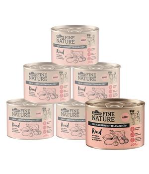 Dehner Fine Nature Nassfutter für Hunde Adult, Rind mit Reis, Zucchini & Tomate