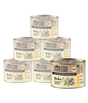 Dehner Fine Nature Nassfutter für Hunde Adult, Huhn mit Karotten, Brokkoli & Basilikum