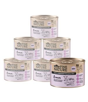 Dehner Fine Nature Nassfutter für Hunde Adult, Lamm mit Kartoffeln, Kürbis & Spinat