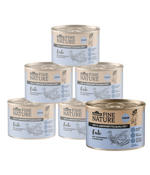 Dehner Fine Nature Nassfutter für Hunde Senior, Ente mit Topinambur & Karotten