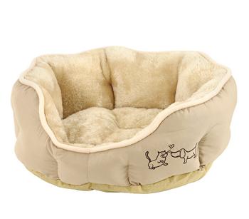 Dehner Lieblinge Kuschelbett Sammy, oval, beige