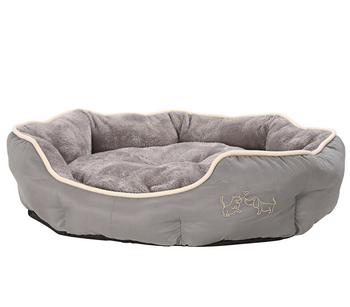 Dehner Lieblinge Kuschelbett Sammy, oval, grau