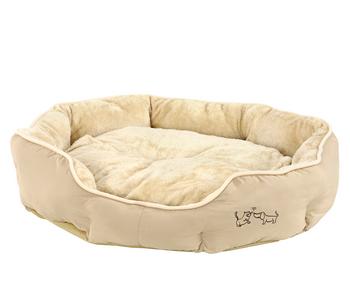 Dehner Lieblinge Kuschelbett Sammy, oval, beige