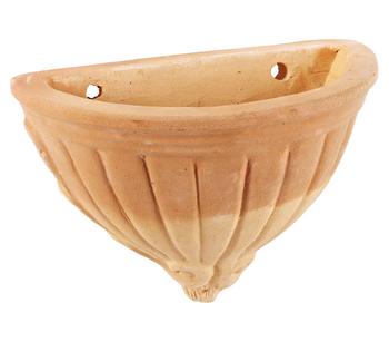 Dehner Terrakotta-Blumentopf Pflanzkübel Wandhänger Fermo, antik-terrakotta, ca. B30/H20/T18 cm - Terrakotta