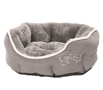 Dehner Lieblinge Kuschelbett Sammy, oval, grau