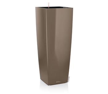 LECHUZA CUBICO ALTO, All-in-One-Set, ca. B40/H105/T40 cm, Taupe - Kunststoff