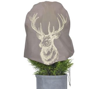 Videx Vlieshaube Hirschkopf, ca. B110/H110 cm, Beige / Hellgrau - Vlies