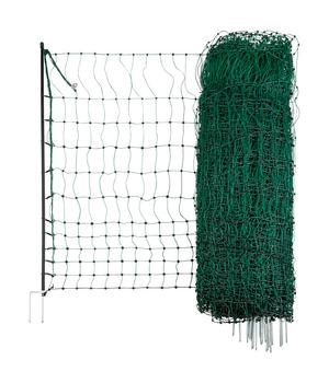 KERBL Geflügelnetz PoultryNet Doppelspitze, elektrifizierbar, Dunkelgrün