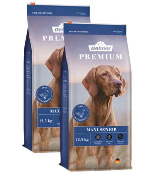 Dehner Premium Trockenfutter für Hunde Maxi Senior, Ente & Kartoffel