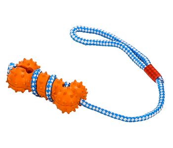 Dehner Lieblinge Hundespielzeug Knochen am Seil Spotty