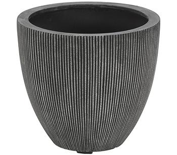 Dehner Polystone-Topf Brisbane in Riffeloptik, rund