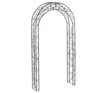 Dehner Metall-Rosenbogen Cornwall, ca. B118/H236/T31 cm, Dunkelgrau - Metall