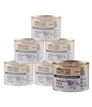 Dehner Fine Nature Nassfutter für Katzen Senior, Truthahn & Ente mit Distelöl & Liebstöckel