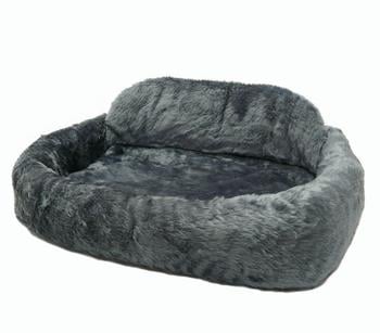 Silvio Design Hundesofa de Luxe mit Kissen, rechteckig, Blau - Schaumstoff / Plüsch