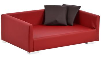 Silvio Design Hundesofa Lucky, Rot - Kunstleder / Schaumstoff Vlies