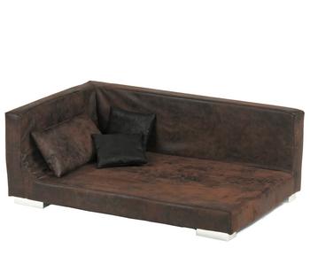 Silvio Design Tiersofa Boomer, Braun / Schwarz - Kunstleder
