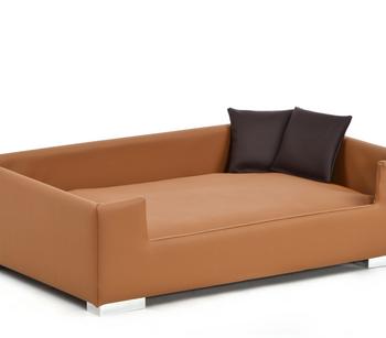 Silvio Design Hundesofa Candy, Braun - Kunstleder / Flachpressplatten Vlies