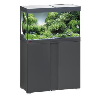 EHEIM Aquarium Kombination VivalineLED 126, ca. B81/H119/T36 cm, Dunkelgrau - Holz, Glas