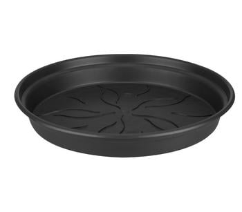 elho Green Basics Kunststoff-Untersetzer, rund, ca. Ø14/H2 cm, Schwarz - Kunststoff