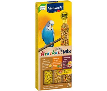 Vitakraft® Kräcker® Original Mix + Ei / Frucht / Honig für Wellensittiche, 3er Pack