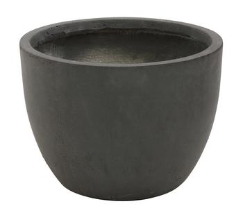 Dehner Kunststein-Pflanztopf Manchester, rund, antik-schwarz