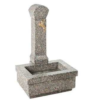 Dehner Granit-Gartenbrunnen Linz, ca. B62/H100/T46 cm, Grau - Granit