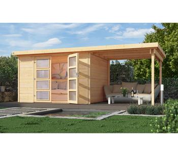 Weka Gartenhaus 321 + 230 cm Anbau, Natur - Holz