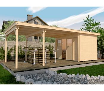 Weka Schiebetürhaus 225 + 445 cm XXL-Anbau