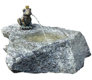Rottenecker Granit-Gartenbrunnen Froschkönig Otto, 25 x 40 20 cm, Grau - Granit