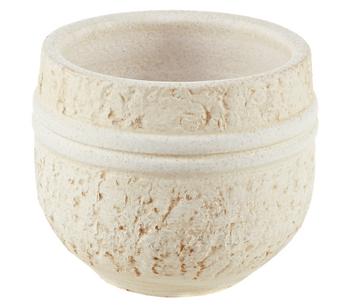 Dehner Keramik-Übertopf Rustika, bauchig, creme