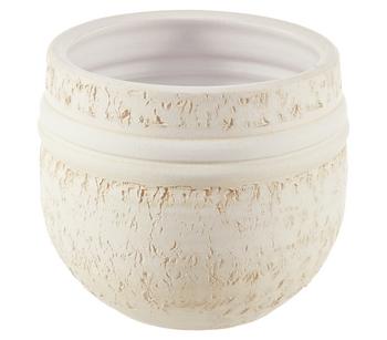 2 x Dehner Keramik-Übertopf Blumentopf Rustika, bauchig, creme - Keramik - Mindestbestellmenge: 2 Stk.